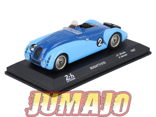 24H214 Voiture 1/43 IXO 24 Heures Mans Winner 1937 BUGATTI 57G  J-P.Wimille 1937