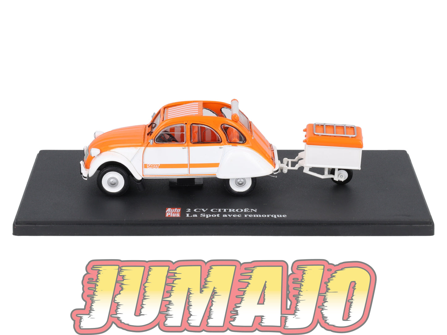 2CVAP11 Voiture 1/43 ELIGOR Auto plus : CITROEN 2CV Spot Avec Remorque