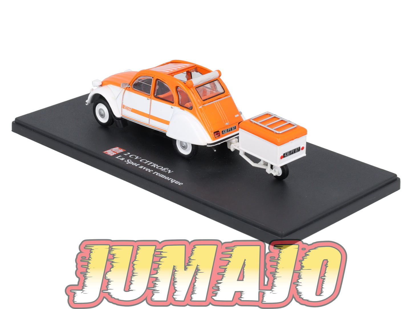 2CVAP11 Voiture 1/43 ELIGOR Auto plus : CITROEN 2CV Spot Avec Remorque