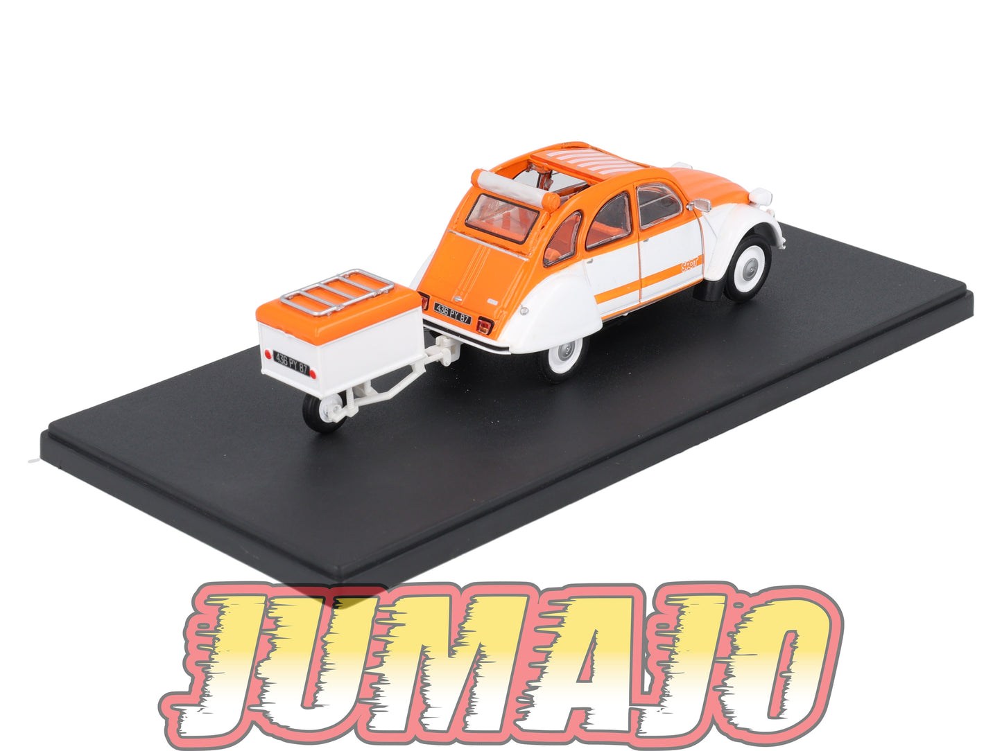 2CVAP11 Voiture 1/43 ELIGOR Auto plus : CITROEN 2CV Spot Avec Remorque