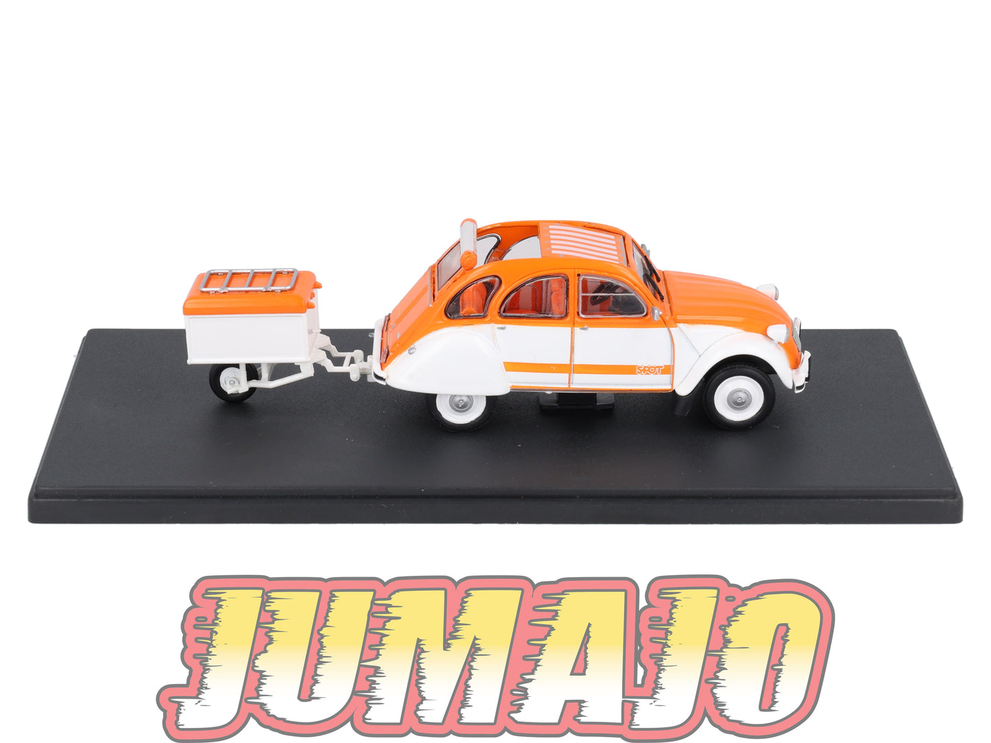 2CVAP11 Voiture 1/43 ELIGOR Auto plus : CITROEN 2CV Spot Avec Remorque