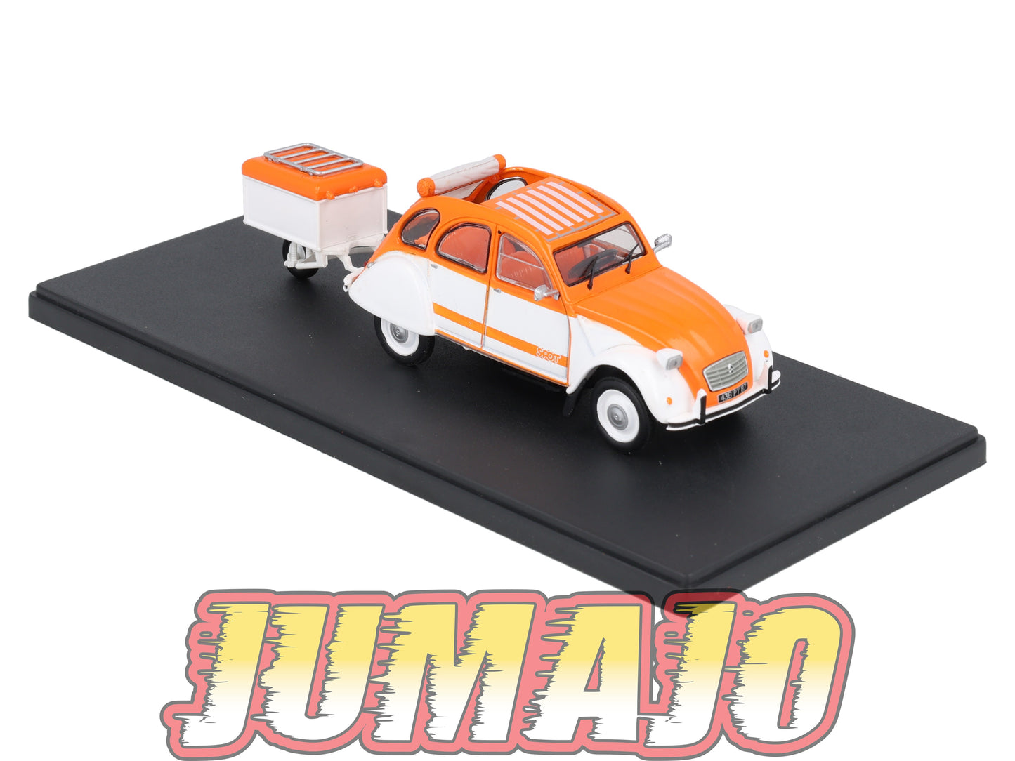 2CVAP11 Voiture 1/43 ELIGOR Auto plus : CITROEN 2CV Spot Avec Remorque