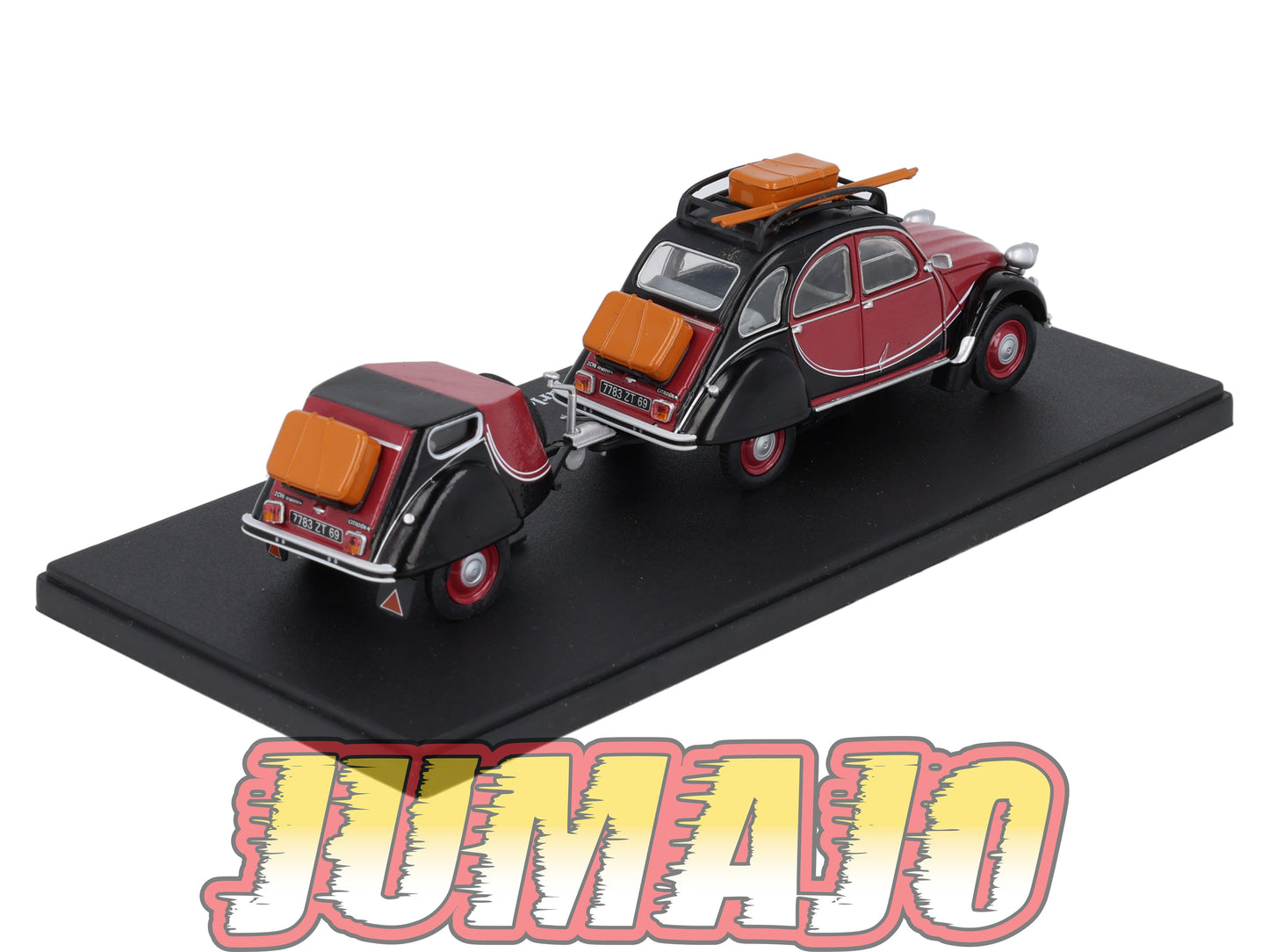 2CVAP3 Voiture 1/43 ELIGOR Auto plus : CITROEN 2CV Charleston Et Sa Remorque