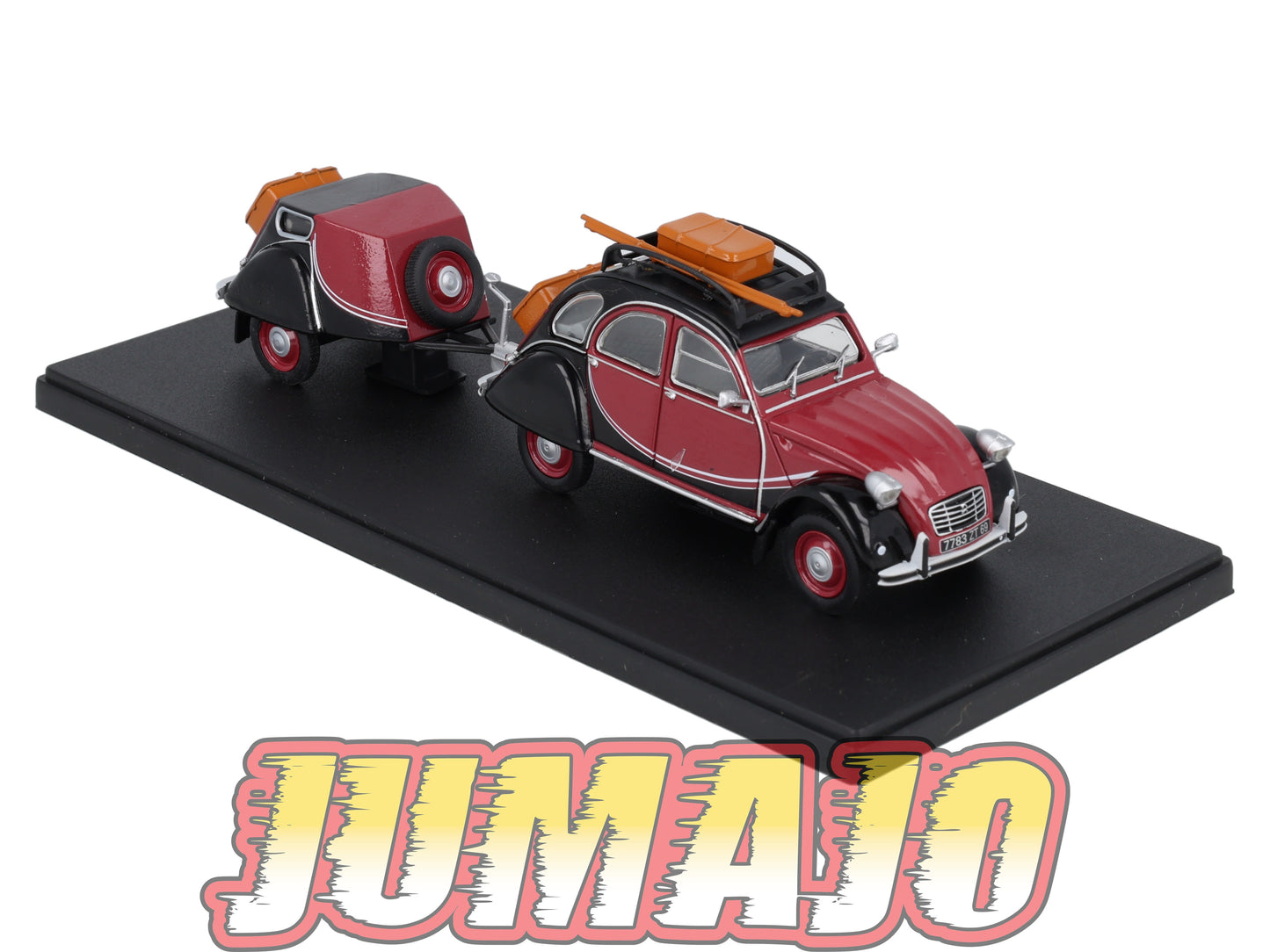 2CVAP3 Voiture 1/43 ELIGOR Auto plus : CITROEN 2CV Charleston Et Sa Remorque