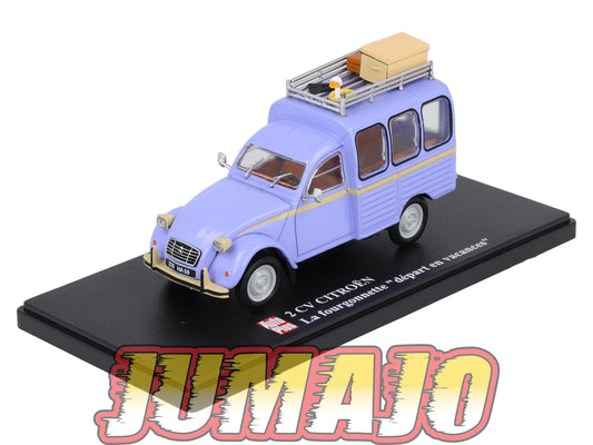2CVAP49 Voiture 1/43 ELIGOR Auto plus : CITROEN 2CV La Fourgonette Départ en Vacances