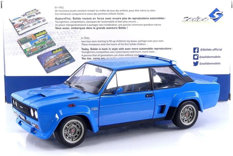 DH6004 Voiture 1/18 SOLIDO : Fiat 131 Abarth Blue 1980 Bertone