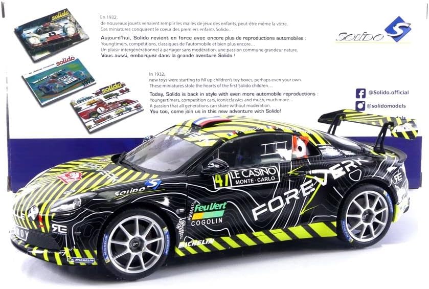 DH618 Voiture 1/18 SOLIDO : Alpine A110 Rallye Monte Carlo 2022 Delecourt #47