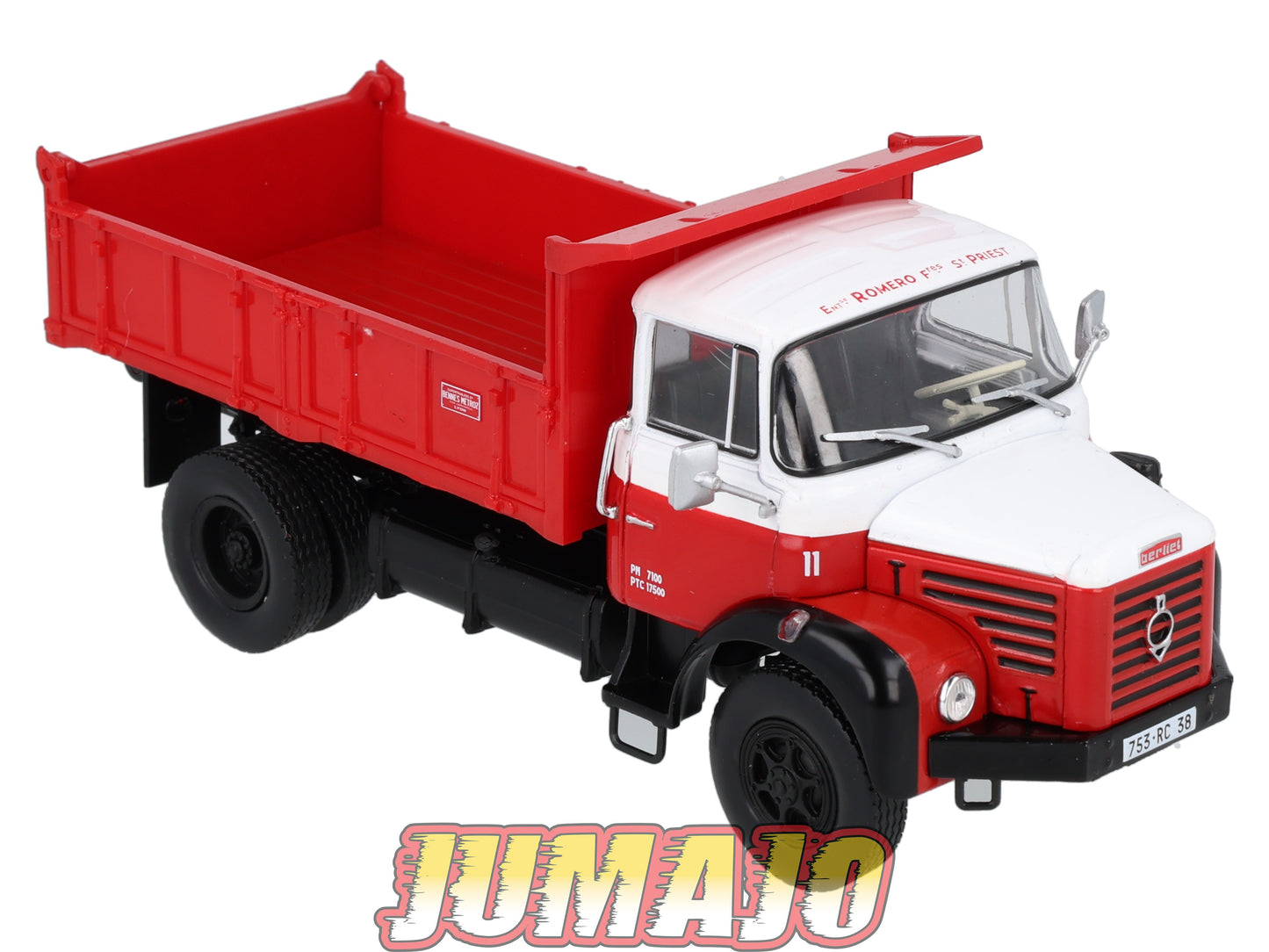 BER89 CAMIONS 1/43 Hachette IXO BERLIET GLR 8 M3 Benne entrepreneur