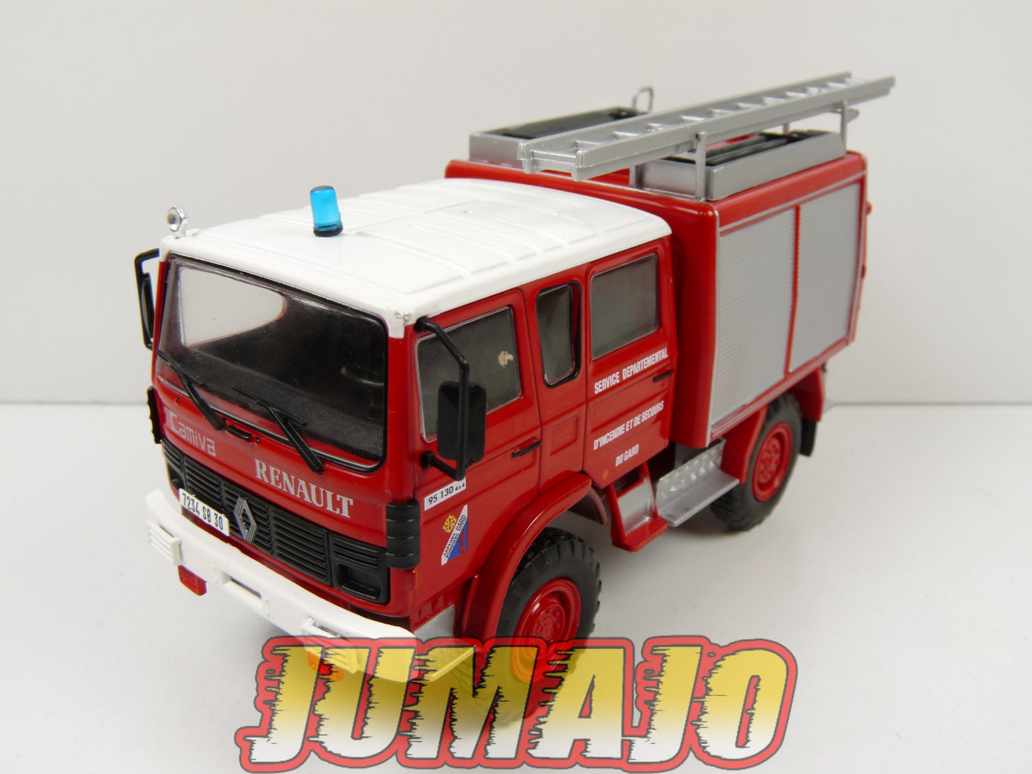 CPF137 Camion 1/43 Hachette IXO Pompiers : RENAULT 95-130 4x4FTP Leger Hors Route Camiva