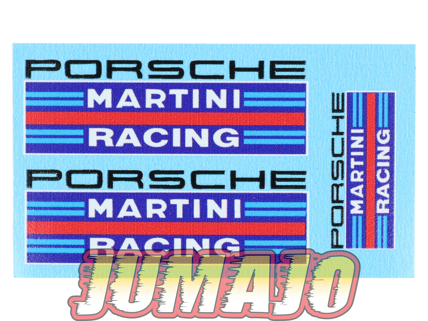 DEC8 Décalcomanie rallye 2 x 4,5cm + 1 x 2,5cm Porsche martini racing