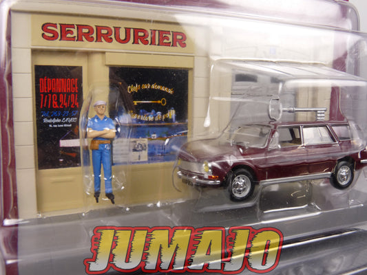 DIO27 Voiture + diorama 1/43 IXO : métiers de france Simca 1501 S Break Serrurier