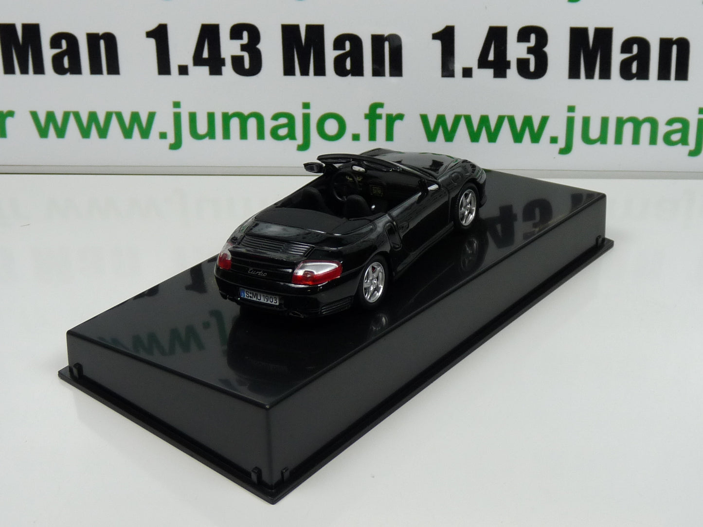 DIV10 voiture 1/43 Joy City : Porsche 911 Turbo Cabriolet Noire Boite cassé