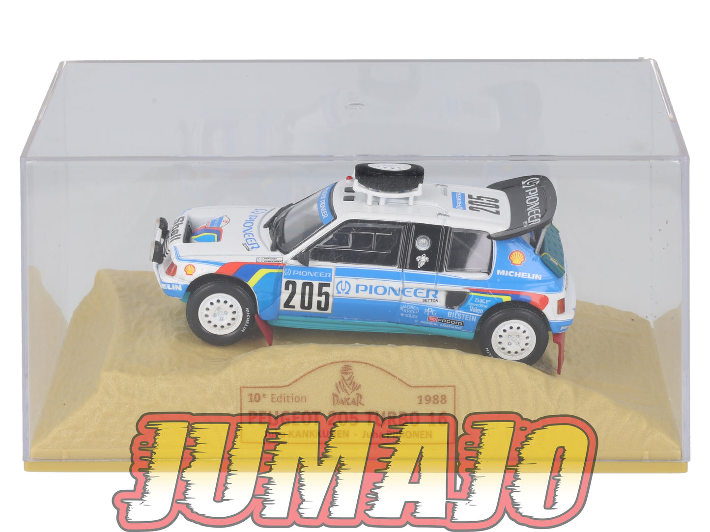 DKR9 1/43 NOREV M6 Paris/Dakar : PEUGEOT 205 Turbo 16 WINNER 1988 #205 J.Kankkunen