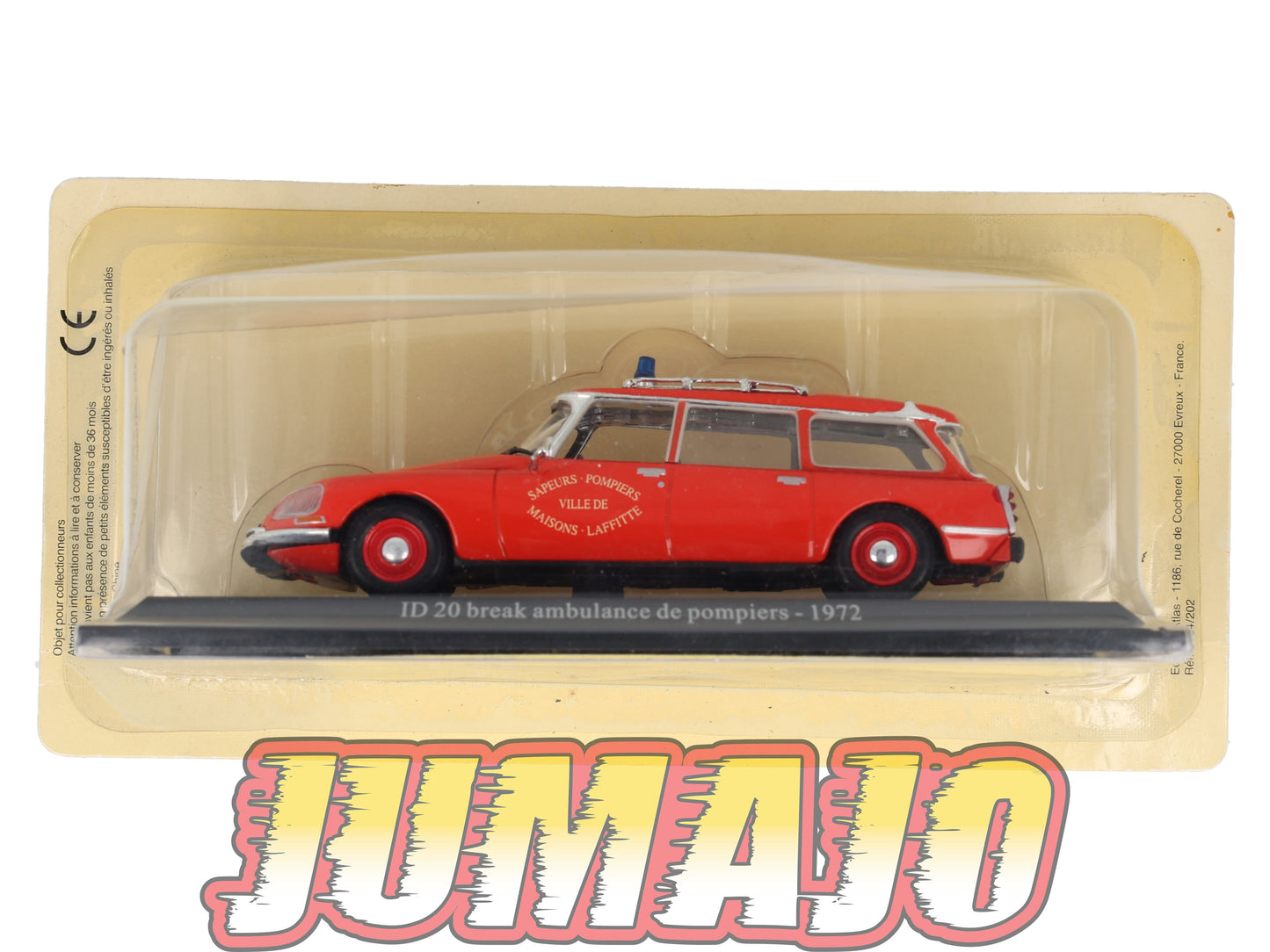 DS2 Voiture 1/43 Atlas DS CITROEN Collection : DS ID Break ambulance de pompiers 1972