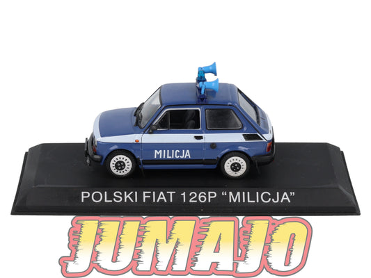 FIA8 Voiture 1/43 Hachette IXO Polski Fiat 126P Police MILICJA