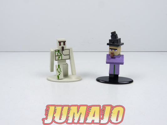 FIG120 Lot de 2 Figurines JADA métal MINECRAFT 5cm : Sorcière & golem de fer