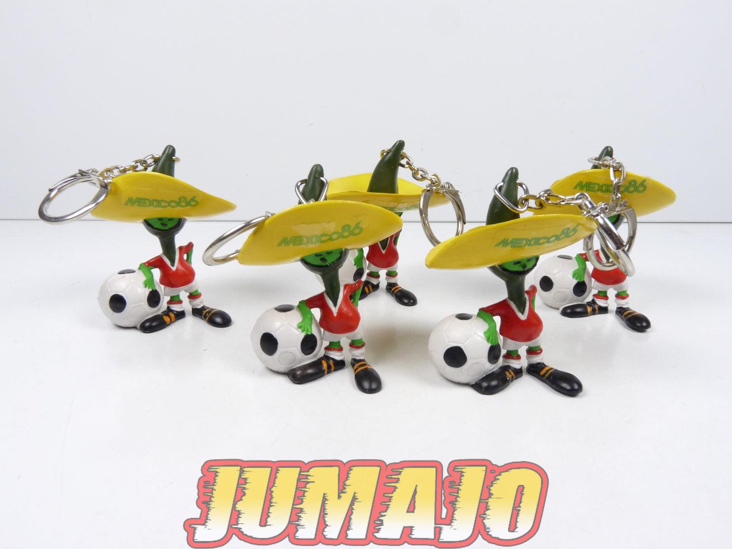 FIG123 Lot de 5 porte-clés PVC SPORT BILLY 6cm : Piment Mexico Worldcup 1986