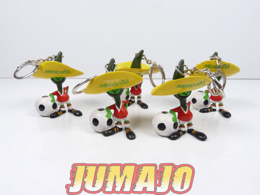 FIG123 Lot de 5 porte-clés PVC SPORT BILLY 6cm : Piment Mexico Worldcup 1986