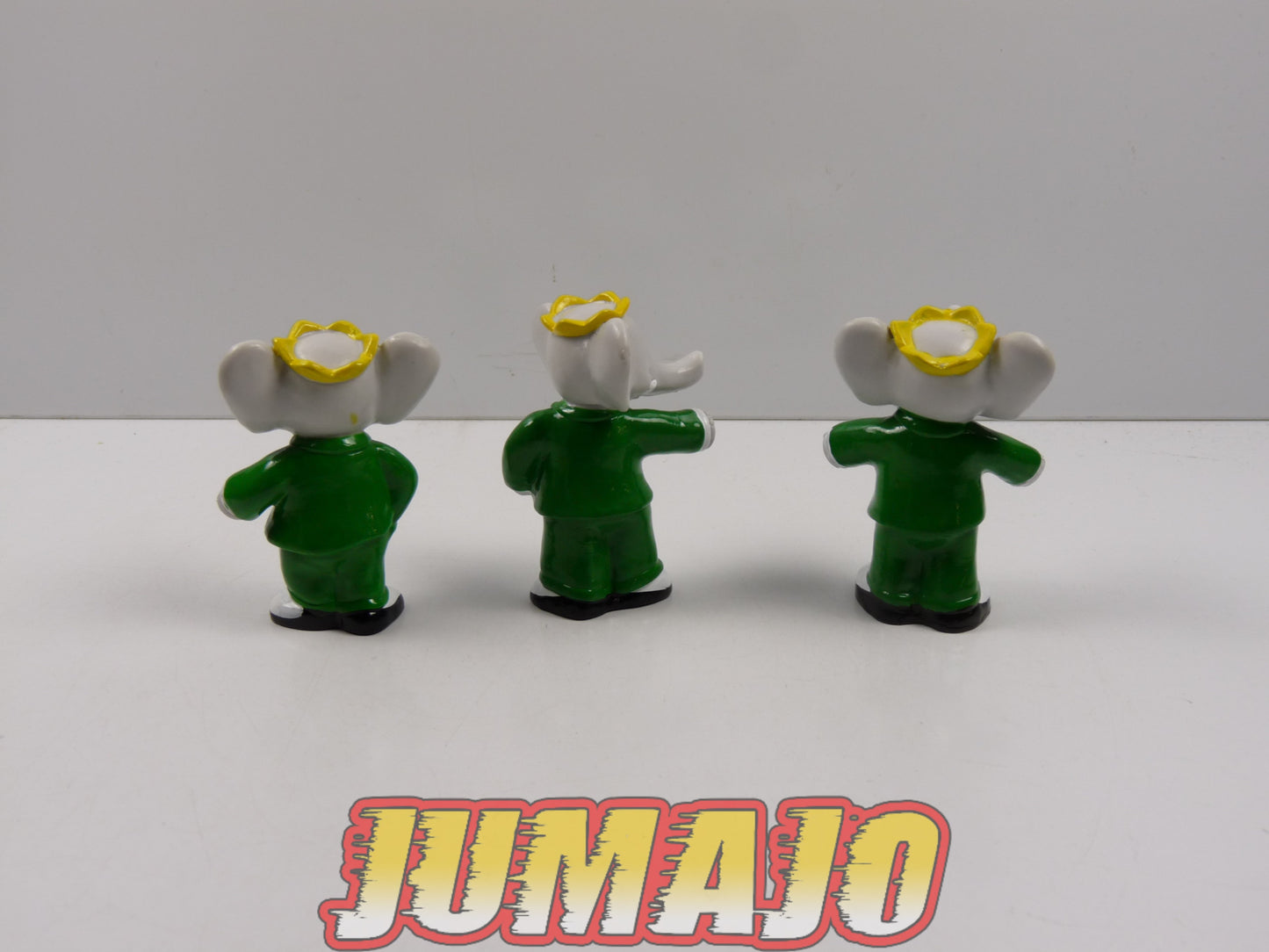 FIG12 : Lot de 3 figurines PVC éléphant "Babar" 1990 5.5cm : Babar