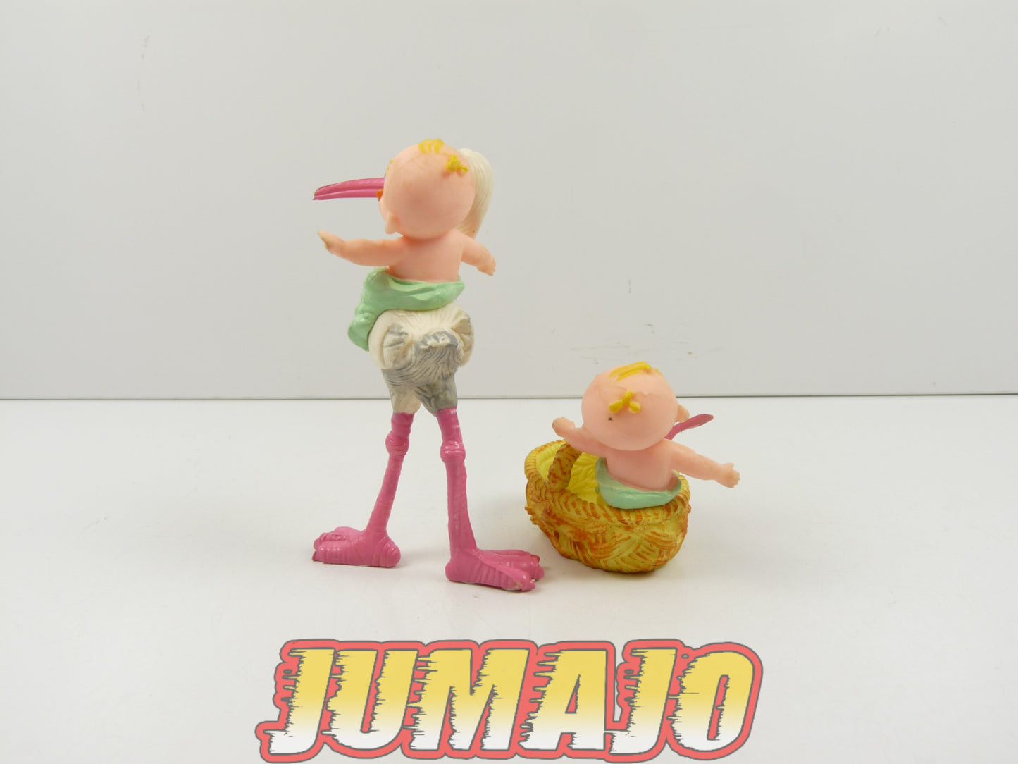 FIG139 lot de 2 figurines PVC YOLANDA 5.5cm & 9cm : Cigogne & Bébé