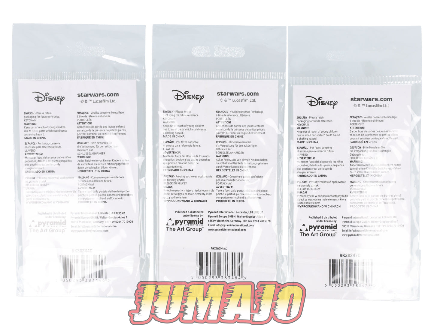 FIG140 Lot de 3 porte-clefs Disney Star Wars : R2D2, C-3PO & Vaisseau 5cm