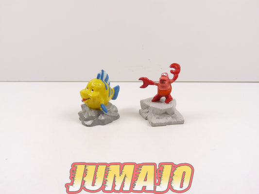 FIG142 : Lot de 2 figurines PVC BULLY 4 cm "La petite Sirène" : Polochon & Sébastien