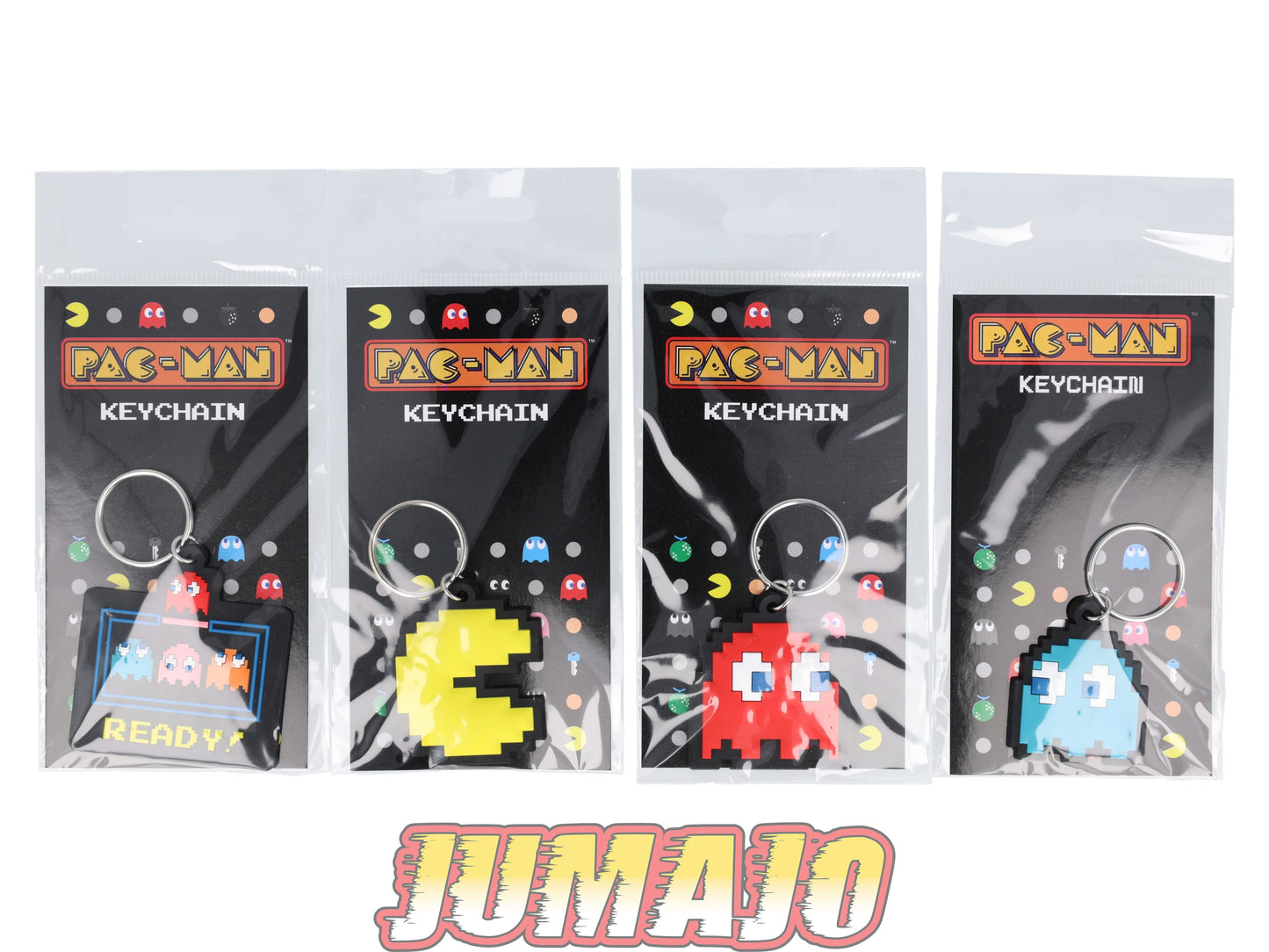 FIG146 Lot de 4 porte-clés Pac-man : Pac-man & fantômes 5cm