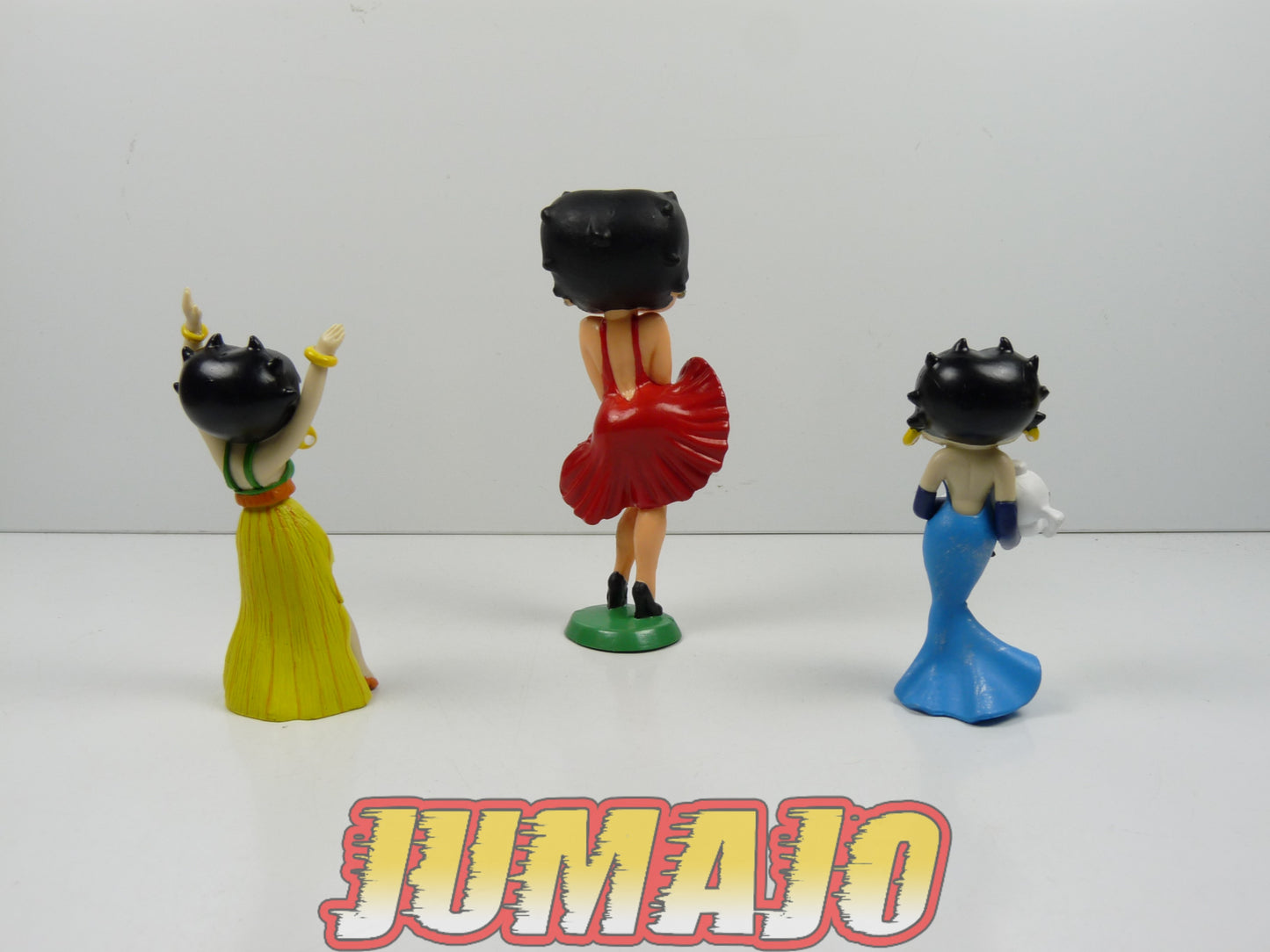 FIG152 : Lot de 3 figurines PVC Betty Boop PLASTOY/BULLY 10.5cm : Betty Boop soirée + Marilyn + Danse