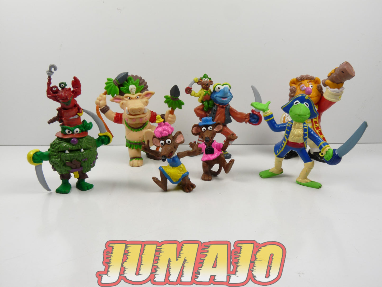 FIG154 : 7 figurines "Muppet Show" Treasure island MINILAND 9.5cm : Fozzie, Kermit & Gonzo