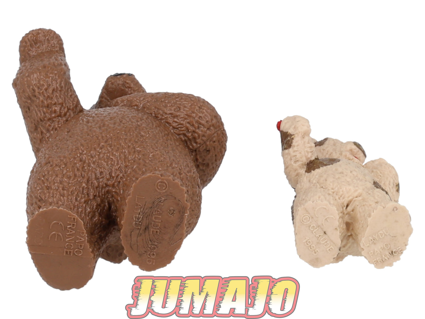 FIG165 2 Figurines PVC PAPO 1995 Bonne nuit les petits 8cm : Nounours + Oscar