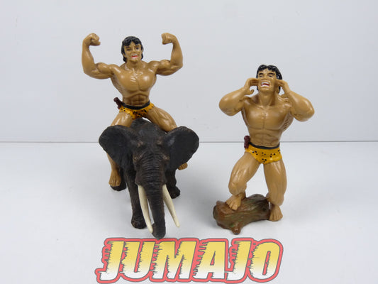 FIG19 Lot de 3 Figurine DISJORSA Tarzan 1995 : Tarzan Bois + Éléphant