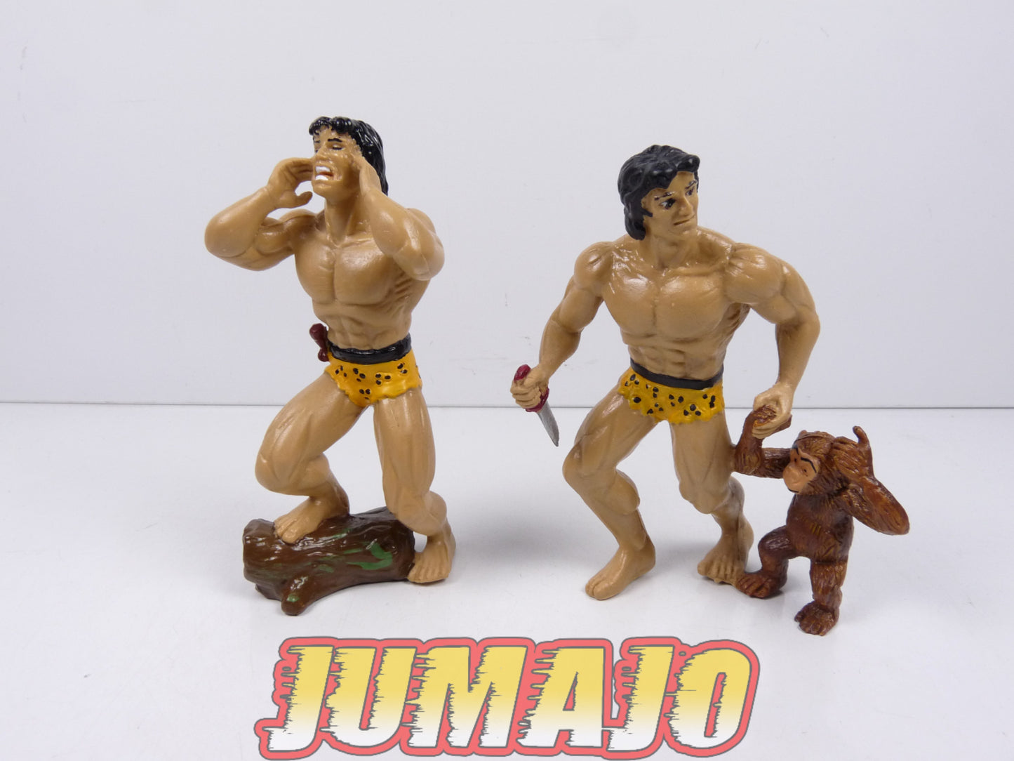 FIG24 lot 2 figurines PVC DISJORSA 1995 : Tarzan+ Cheetah singe 10.5cm