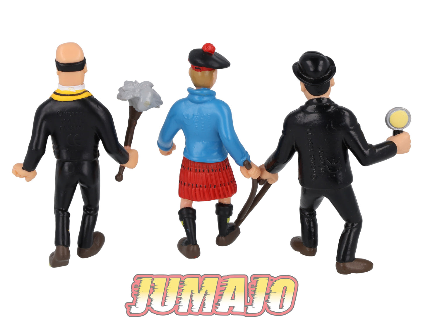 FIG98 Lot 3 figurines PVC Tintin, Tim, Kuifje PLASTOY 1994 8cm : Dupond, Tintin & Nestor