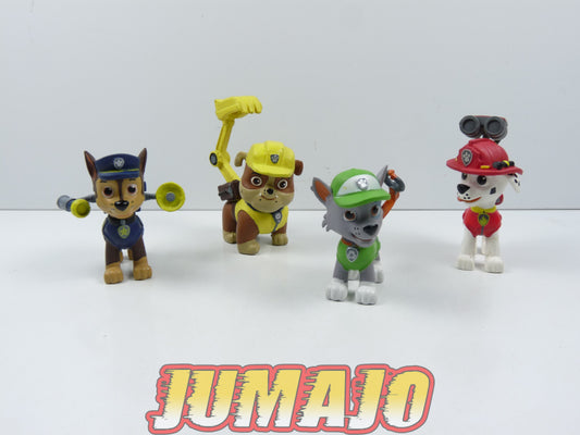 FIGZE : Lot de 4 figurines PAT PATROUILLE Spin master : 5,5cm Chase, Rocky & Marcus
