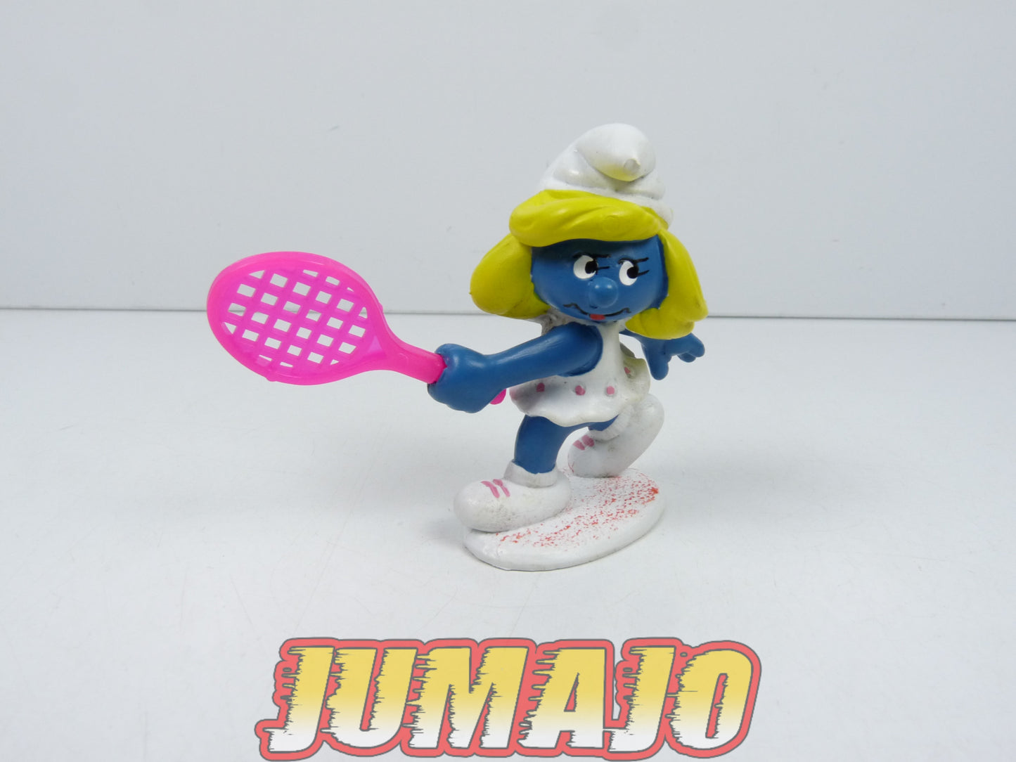 FIGZ14 PVC SCHLEICH Schtroumpfs smurf : Schtroumpfette Tennis raquette rose 6cm