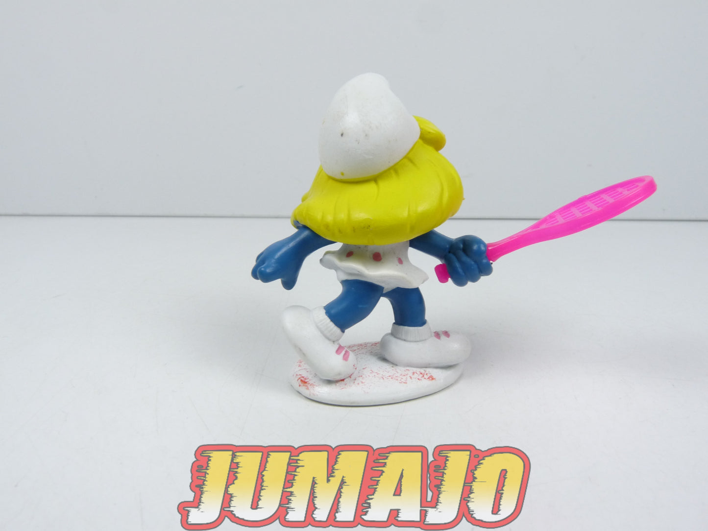 FIGZ14 PVC SCHLEICH Schtroumpfs smurf : Schtroumpfette Tennis raquette rose 6cm