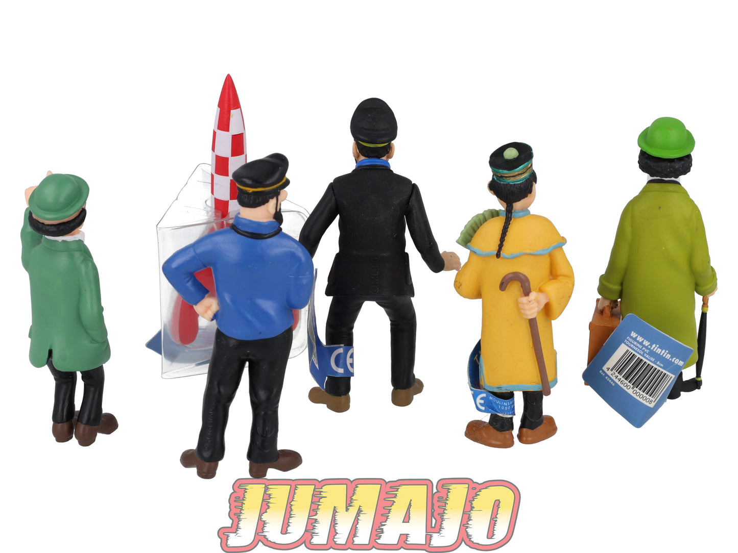 FIGZ50 Lot 6 Figurines PVC Tintin, Tim, Kuifje MOULINSART 8cm : Fusée + Tournesol + Haddock