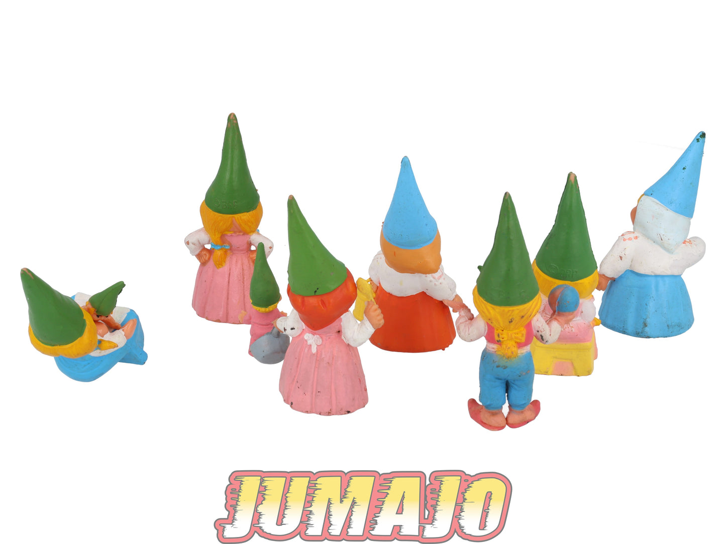 FIGZ55 Lot 10 figurines PVC UNIEBOEK David le gnome 8.5cm : OCCASION 3 x bébés, Cuisinière & Arrosoir