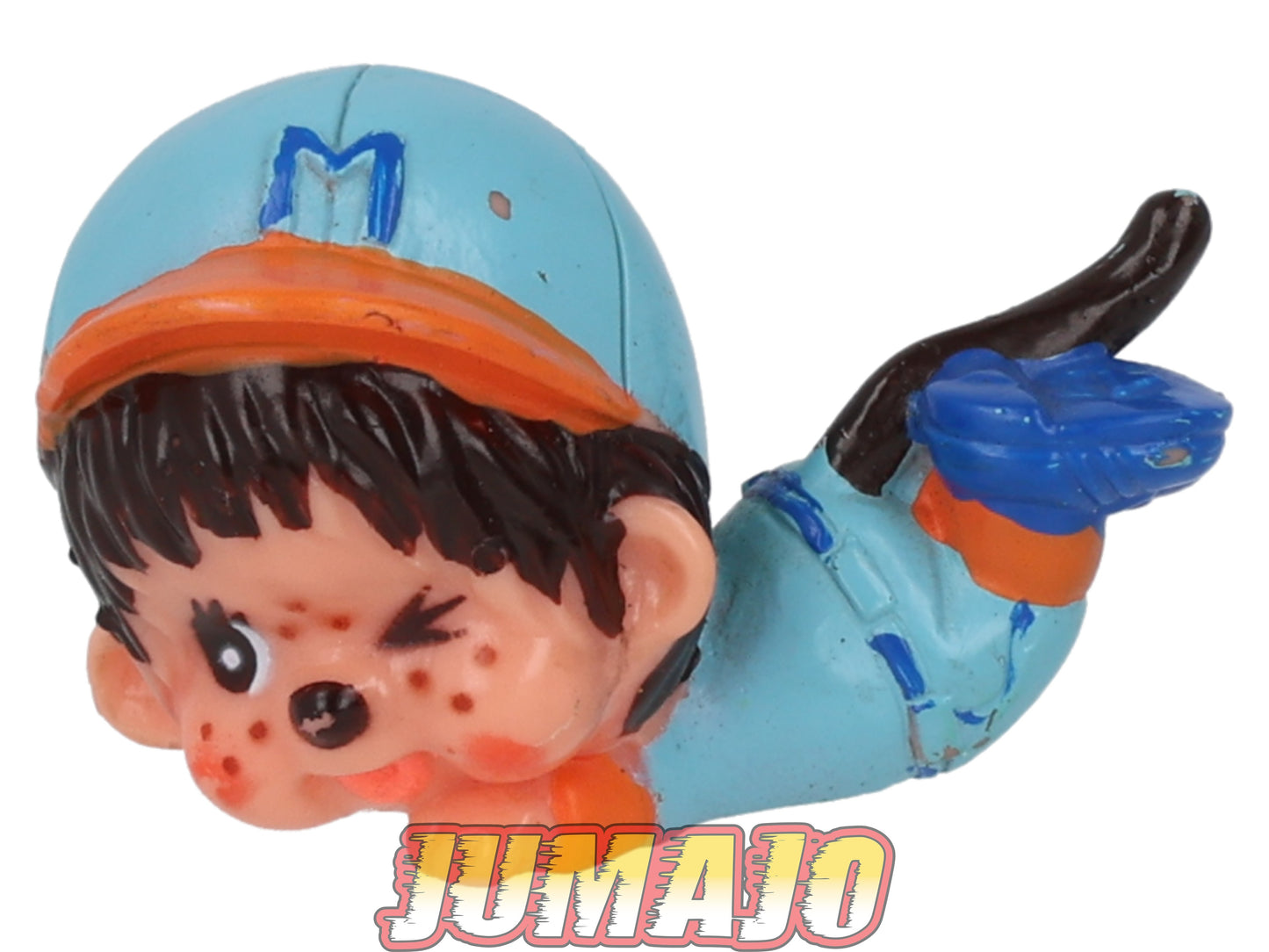 FIGZ63 Figurine PVC SEKIGUCHI 1979 Monchhichi Kiki 4.5cm : Baseball bleu