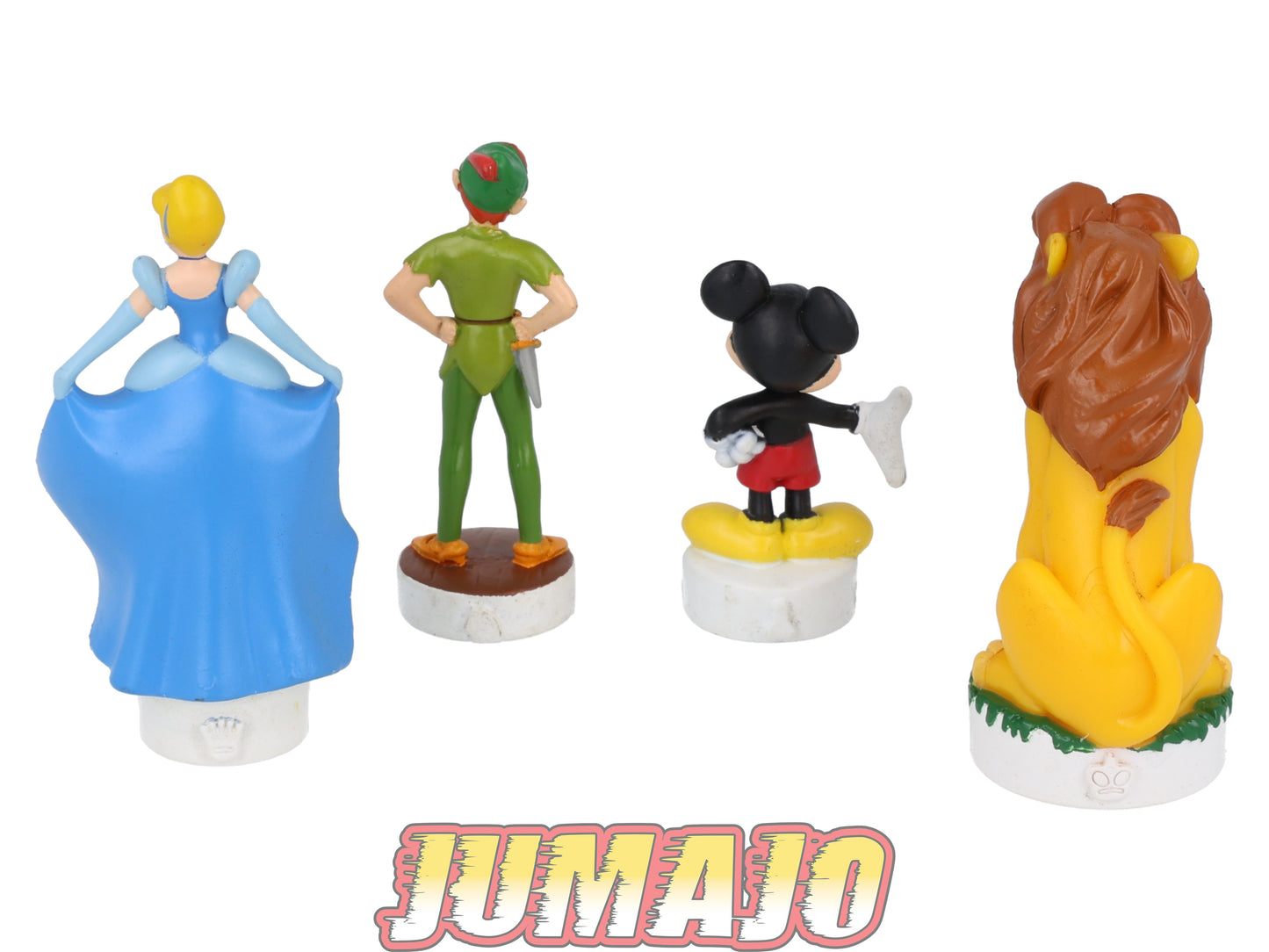 FIGZ15 lot de 4 figurines PVC Disney : Simba, Cinderella, Mickey & Peter pan 7cm