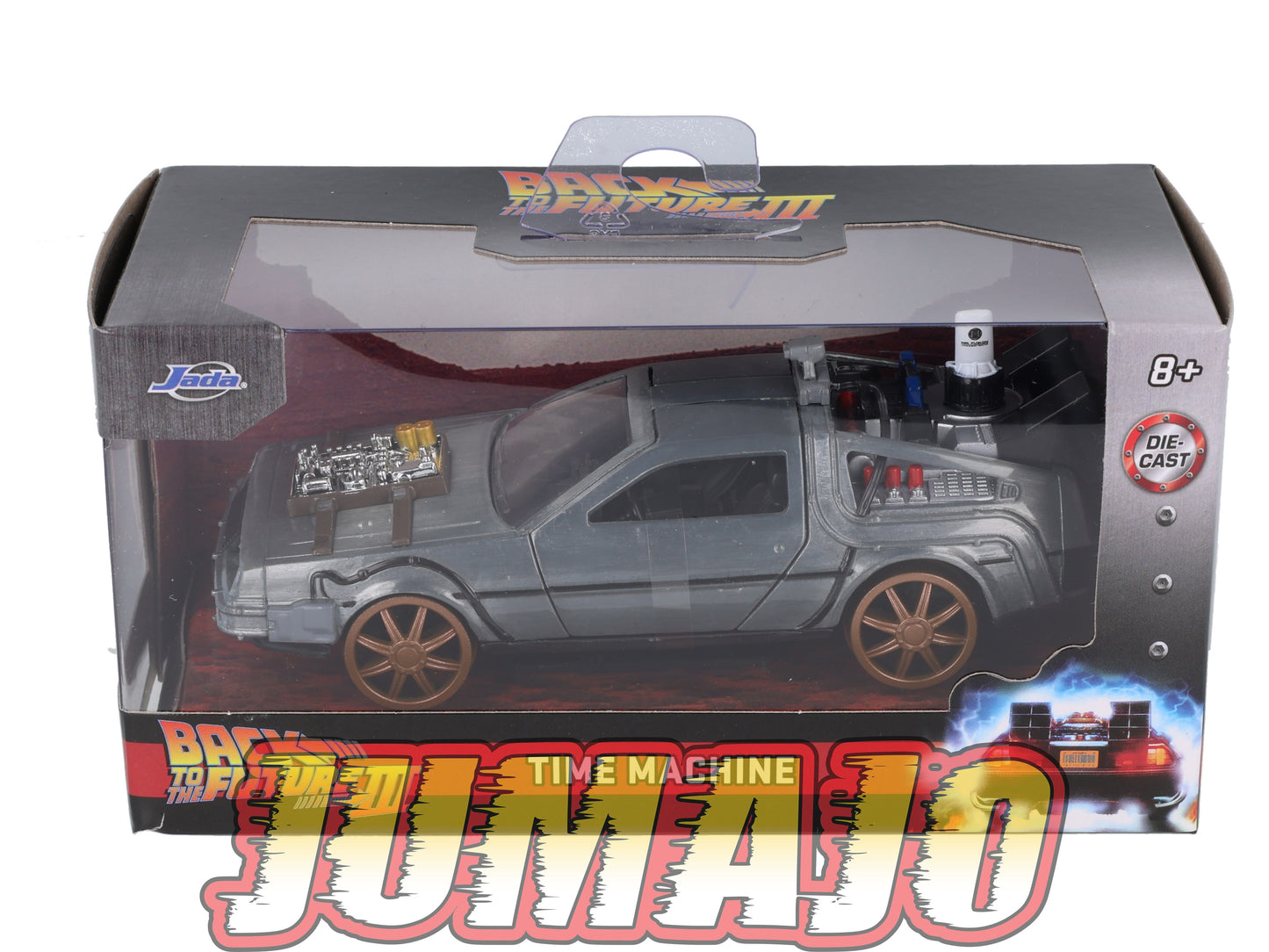 J786 Voiture 1/32 JADA  "back to the future" : DeLorean Retour vers le futur III (Rail)