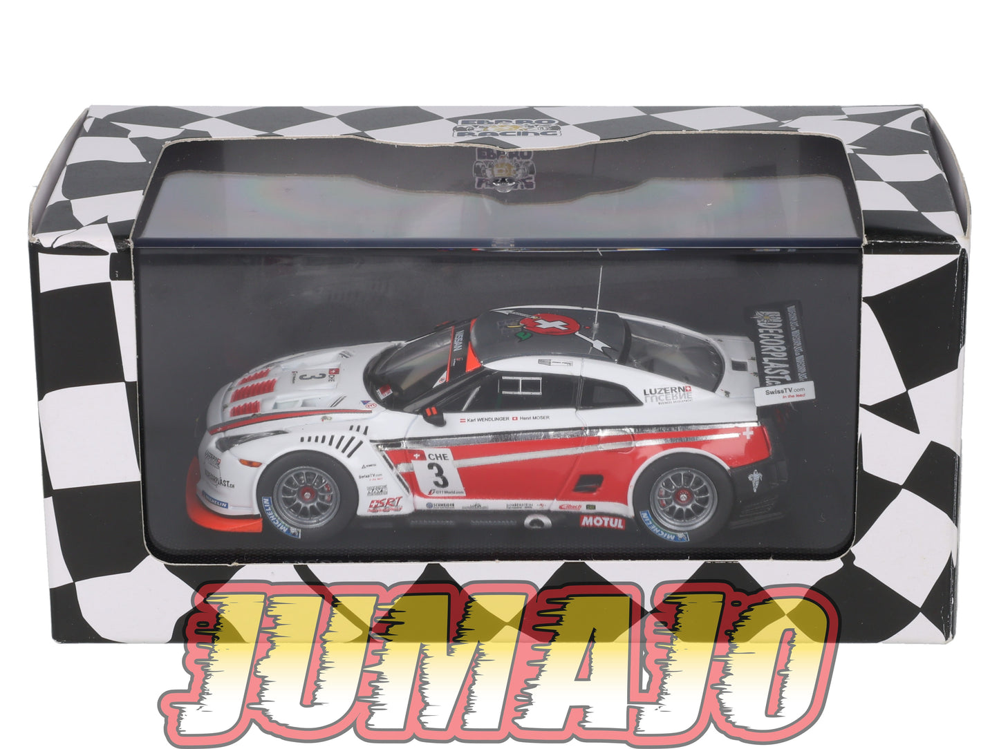 JPC23 voiture 1/43 EBBRO JAPON : NISSAN GT-R GT1 2010 #3 Swiss Racing team