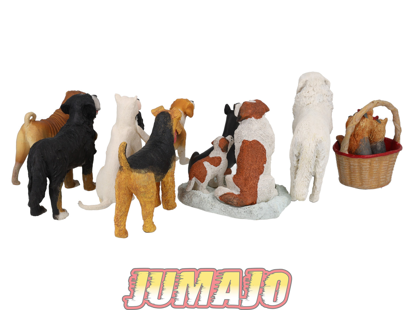 LC3 Lot 10 chiens Résine 6 à 10 cm : Dogue Argentin, Bouvier bernois