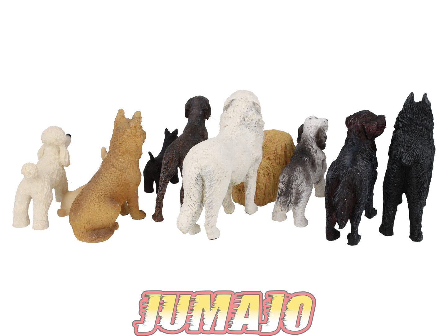 LC5 Lot 10 chiens Résine 6 à 10 cm : Caniche, Bouledogue français