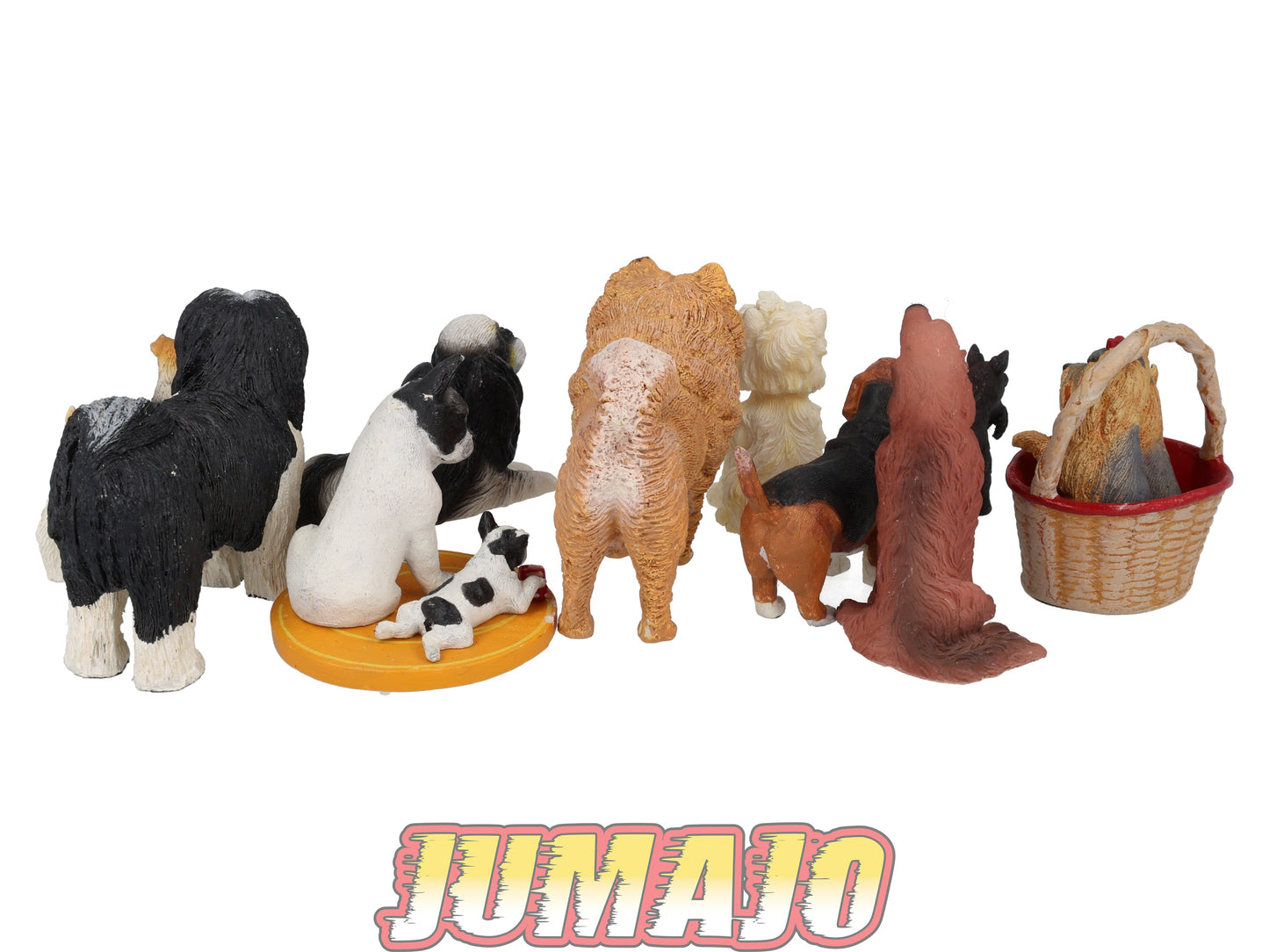 LC6 Lot 10 chiens Résine 6 à 10 cm : Chow-Chow, Beagle, Yorkshire terrier
