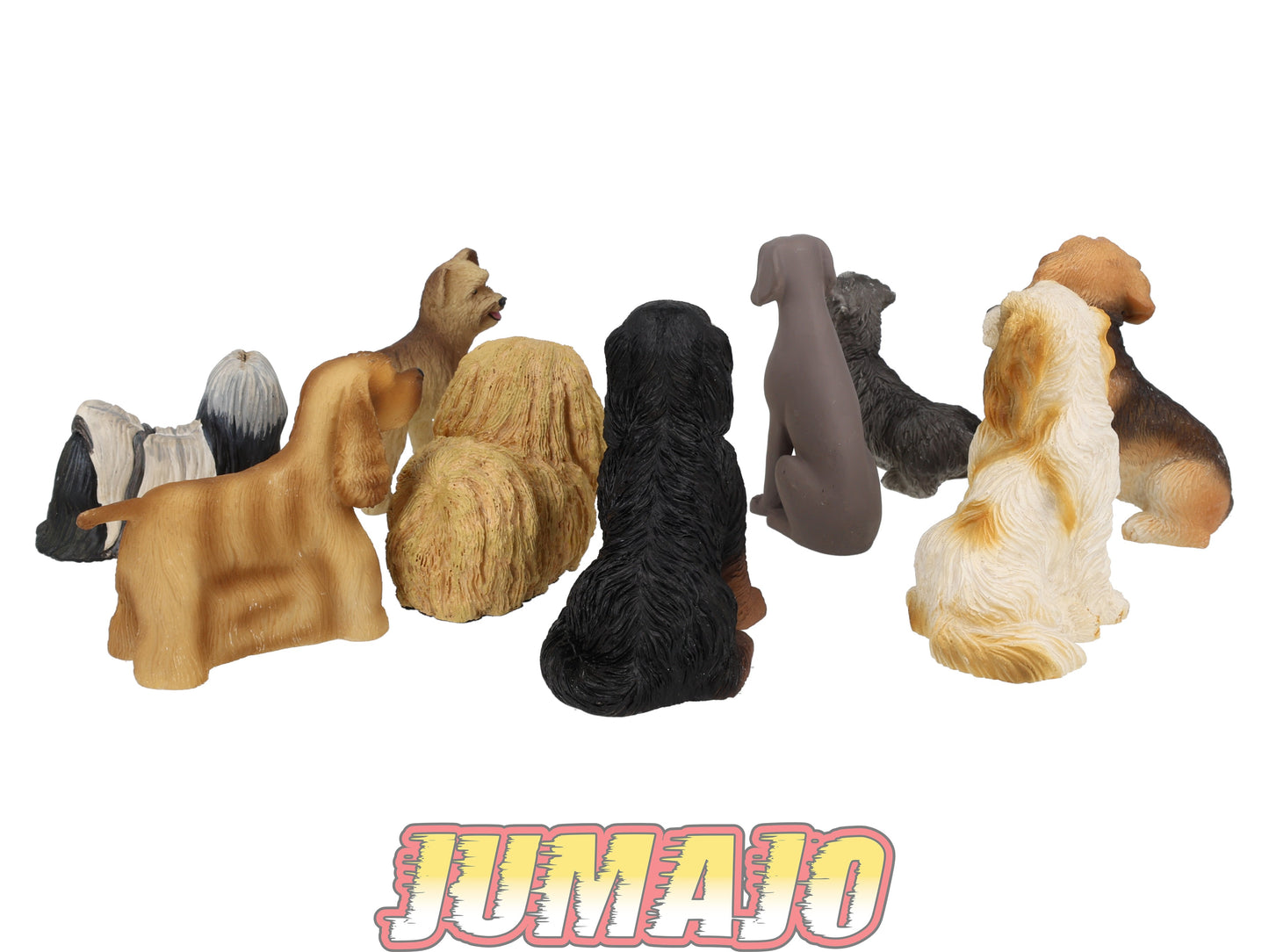 LC7 Lot 10 chiens Résine 6 à 10 cm : Shih tzu, Pékinois, braque, Labrite