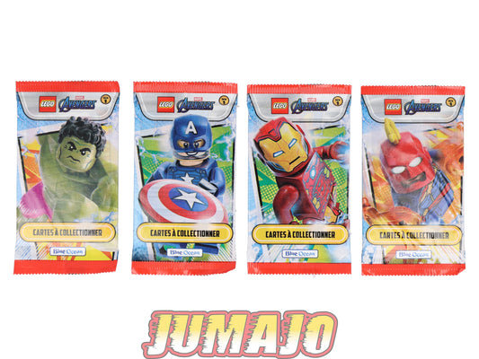 LEG50 Lot de 4 Booster LEGO Avengers MARVEL : Captain Marvel, Iron Man & Hulk