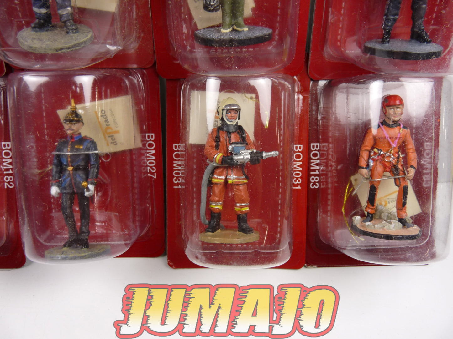 P17 lot de 10 SOLDATS POMPIERS DEL PRADO 1/32 ITA ALL FRA ESP BEL IRL