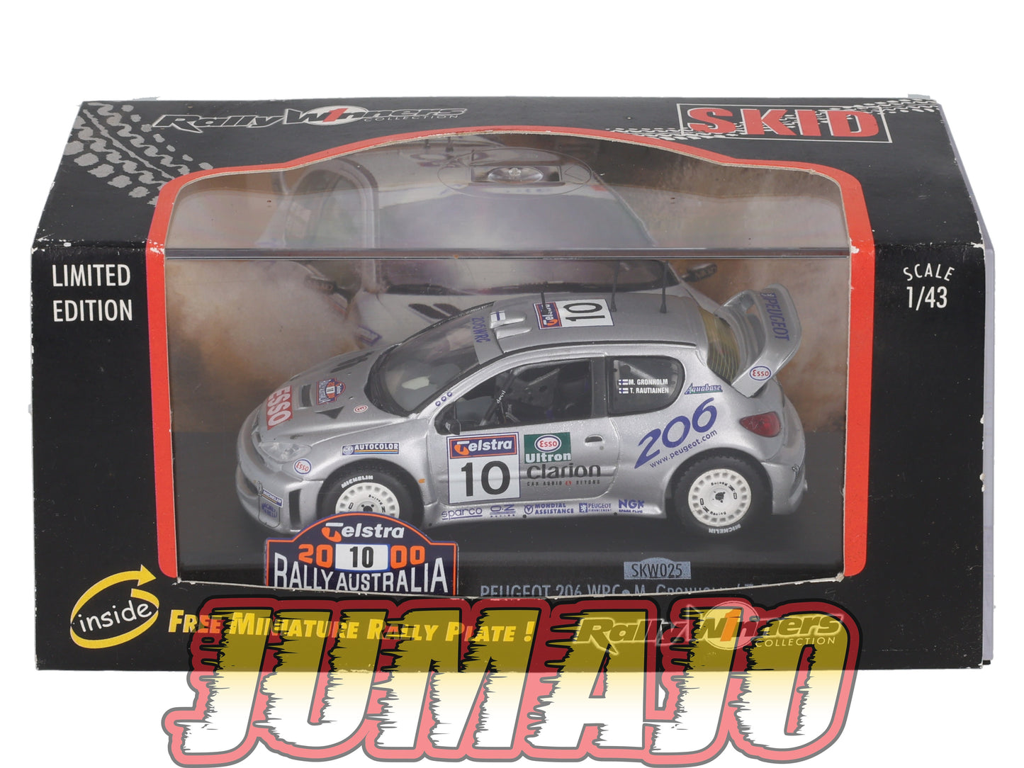LUX100 Voiture 1/43 SKID Rally Winners : PEUGEOT 206 WRC 2000 #10 M.Gronholm