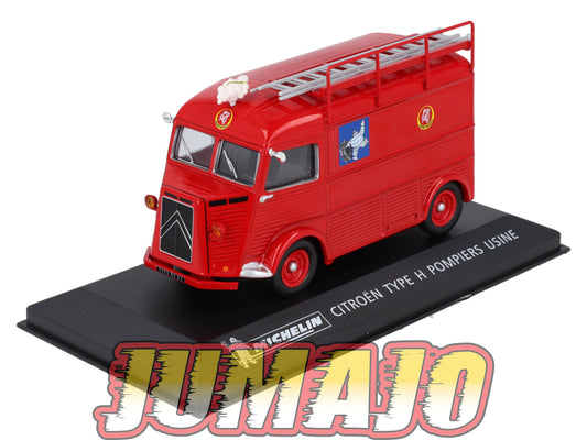 MICH5 voiture 1/43 IXO altaya MICHELIN : CITROEN Type H pompiers usine